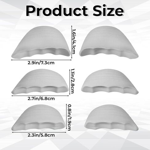 6 Pcs Shoe Filler for Too Big Shoe Filler Inserts Shoes Toe Cushion Fillers Make Shoes Fit Toe Fillers Cushion Inserts for Casual Sports High Heels Boots (Grey 3 Size) in Saudi Arabia