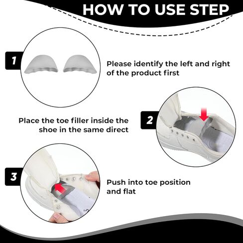 6 Pcs Shoe Filler for Too Big Shoe Filler Inserts Shoes Toe Cushion Fillers Make Shoes Fit Toe Fillers Cushion Inserts for Casual Sports High Heels Boots (Grey 3 Size) in Saudi Arabia