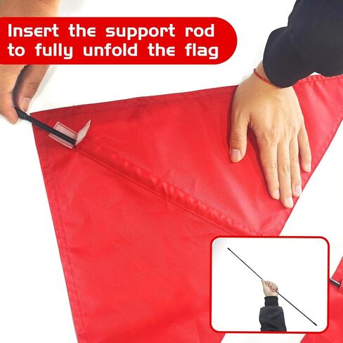20 x 24 Inch Dive Flag with Removable Stiffening Pole for Scuba Diving Freediving Spearfishing, Red and White Diving Flags US Legal Size Diver Down Boat Flag (Dive Flag) in Kuwait