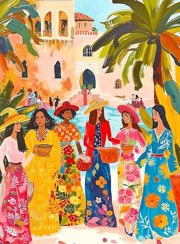 Saharan Sun: Fashion Under The Palms من Cross & Glory - أحجية الصور المقطوعة للصحراء المغربية 1000 قطعة، صديقة للبيئة، ألوان نابضة بالحياة، مثالية لعشاق الألغاز البالغين in Kuwait