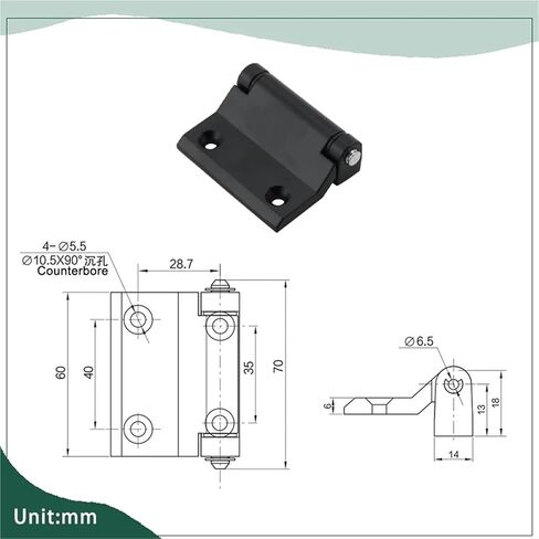 Detachable Zinc Alloy Black Irregular Hinge Industrial Machinery Equipment Chassis Cabinet Door 1Pcs in Saudi Arabia