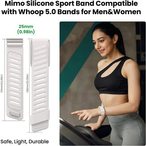mimo Upgrade Durable Premium Silicone Sport Band for Whoop 5.0 Strap Men Women, Adjustable Waterproof Replacement Strap, Wristbands Straps for Whoop 5.0 Silicone Bands- Not Compatible with Gen 4 in Kuwait
