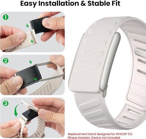 mimo Upgrade Durable Premium Silicone Sport Band for Whoop 5.0 Strap Men Women, Adjustable Waterproof Replacement Strap, Wristbands Straps for Whoop 5.0 Silicone Bands- Not Compatible with Gen 4 in Kuwait