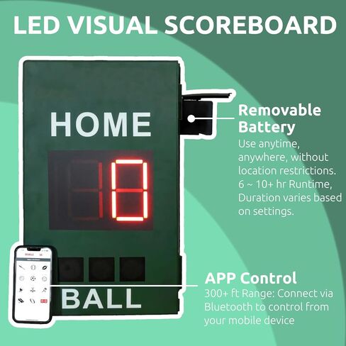 Mobile Score Portable Scoreboard Kit LED Digital Scorer Bluetooth APP Control, Positive Countdown/Stopwatch/Score Display for Baseball, Basketball, Rugby, Football, Tennis, Badminton, Table Tennis in Saudi Arabia