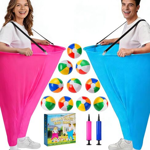 مجموعة ألعاب عيد الفصح المكونة من 17 قطعة من Granny Pants Yard، 2 سراويل الجدة كبيرة الحجم وألعاب خارجية 10 كرات نطاطة، 2 مضخة هواء، ألعاب الرمي في الهواء الطلق للبالغين والمراهقين والحفلات في الفناء الخلفي في الحديقة ولم شمل الأسرة in Kuwait