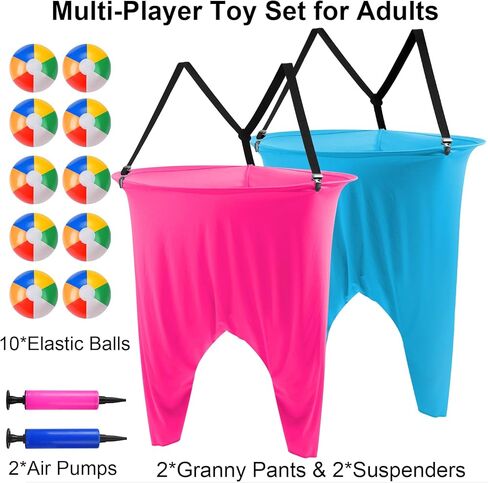 مجموعة ألعاب عيد الفصح المكونة من 17 قطعة من Granny Pants Yard، 2 سراويل الجدة كبيرة الحجم وألعاب خارجية 10 كرات نطاطة، 2 مضخة هواء، ألعاب الرمي في الهواء الطلق للبالغين والمراهقين والحفلات في الفناء الخلفي في الحديقة ولم شمل الأسرة in Kuwait