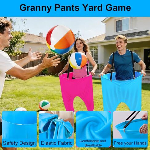مجموعة ألعاب عيد الفصح المكونة من 17 قطعة من Granny Pants Yard، 2 سراويل الجدة كبيرة الحجم وألعاب خارجية 10 كرات نطاطة، 2 مضخة هواء، ألعاب الرمي في الهواء الطلق للبالغين والمراهقين والحفلات في الفناء الخلفي في الحديقة ولم شمل الأسرة in Kuwait