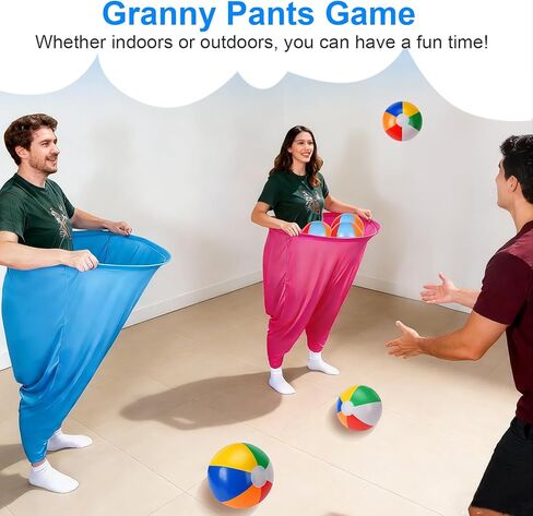 مجموعة ألعاب عيد الفصح المكونة من 17 قطعة من Granny Pants Yard، 2 سراويل الجدة كبيرة الحجم وألعاب خارجية 10 كرات نطاطة، 2 مضخة هواء، ألعاب الرمي في الهواء الطلق للبالغين والمراهقين والحفلات في الفناء الخلفي في الحديقة ولم شمل الأسرة in Kuwait