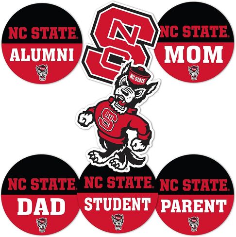 ملصق جامعة ولاية كارولينا الشمالية من صبار الصحراء NCSU Wolfpack NC State شارات الفينيل لزجاجة مياه الكمبيوتر المحمول وقصاصات السيارة (عائلة مستديرة) in Saudi Arabia