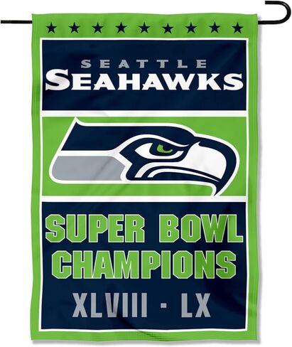 Seattle Seahawks 2 Time Champions Yard Garden Banner Flag in Saudi Arabia