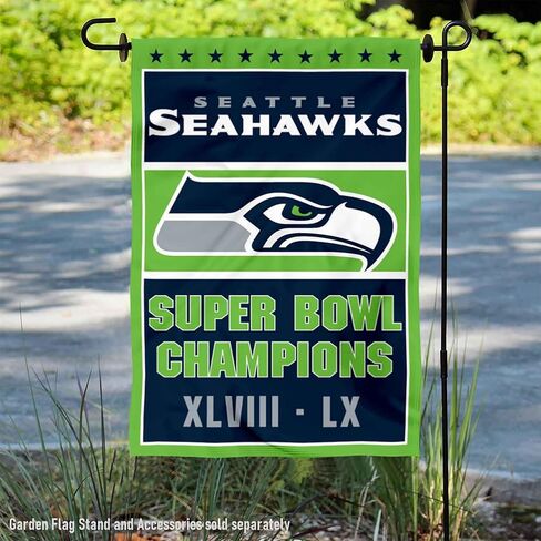 Seattle Seahawks 2 Time Champions Yard Garden Banner Flag in Saudi Arabia