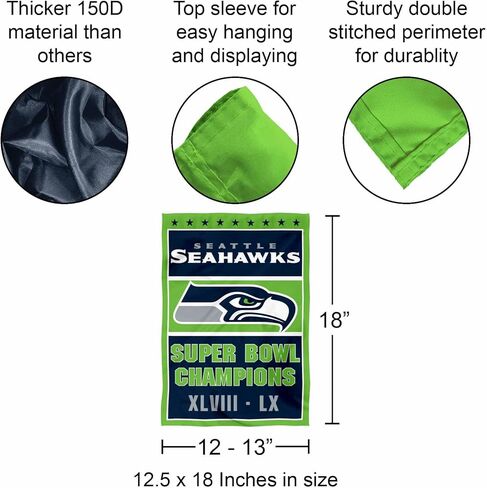 Seattle Seahawks 2 Time Champions Yard Garden Banner Flag in Saudi Arabia