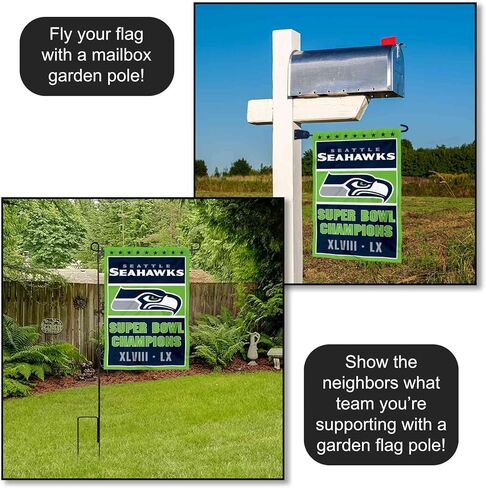 Seattle Seahawks 2 Time Champions Yard Garden Banner Flag in Saudi Arabia