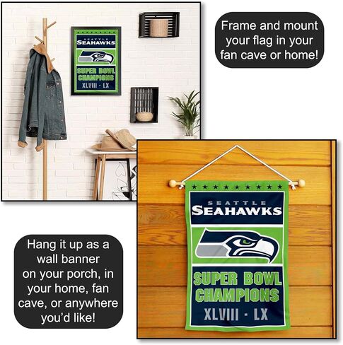 Seattle Seahawks 2 Time Champions Yard Garden Banner Flag in Saudi Arabia