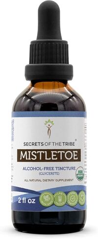 Secrets of the Tribe Mistletoe USDA Organic | Alcohol-Free Extract, High-Potency Herbal Drops | Made from 100% Certified Organic Mistletoe (Viscum Album) Dried Herb (4 oz) in Saudi Arabia