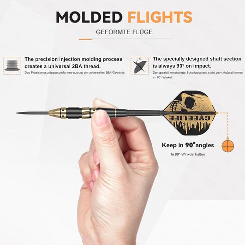 CyeeLife Brass Steel Tip Darts Set 24g,3 Pack Professional Metal Darts Set,Includes Integrated Dart Flights and Shafts,Dart Sharpener and Darts Case in Saudi Arabia