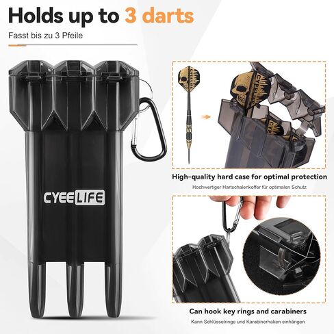 CyeeLife Brass Steel Tip Darts Set 24g,3 Pack Professional Metal Darts Set,Includes Integrated Dart Flights and Shafts,Dart Sharpener and Darts Case in Saudi Arabia