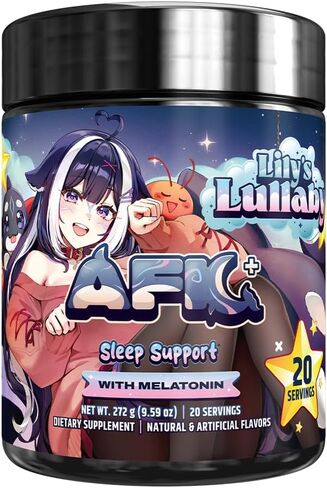 Gamer Supps AFK+® (مع الميلاتونين): Lily's Lullaby Hot Cocoa من Shylily - 20 حصة - مكمل دعم النوم الذي يركز على المغنيسيوم الصديق للكيتو، Apigenin، خالي من السكر in Kuwait
