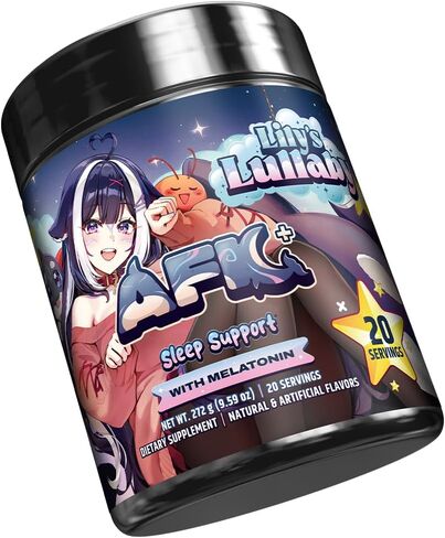 Gamer Supps AFK+® (مع الميلاتونين): Lily's Lullaby Hot Cocoa من Shylily - 20 حصة - مكمل دعم النوم الذي يركز على المغنيسيوم الصديق للكيتو، Apigenin، خالي من السكر in Kuwait