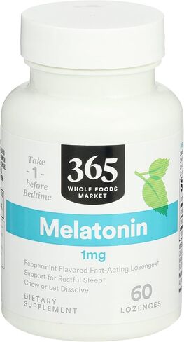 365 by Whole Foods Market, Melatonin Lozenges 1mg, Peppermint Flavor, 60 Count in Saudi Arabia