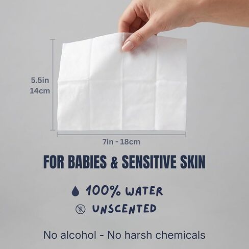 Water Wipes, Unscented Baby Wipes made of 100% Water and Plant-Based Tissue for Sensitive Skin, Travel Size Packages of 10 Wipes - 7 Packs included (70 in Total) - 40 Weeks After in Saudi Arabia