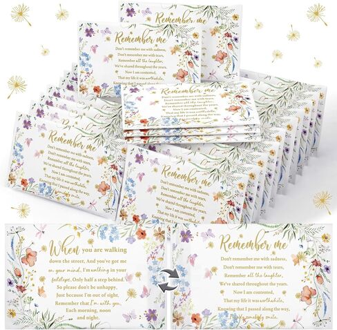 Tenceur 100 Bulk Funeral Tissues Packs Keepsakes Memorial Facial Pocket Tissues Favors Inspirational Poem 3 Ply Mini Travel Size Tissue Packs Memorial for Guests Relatives Family in Saudi Arabia