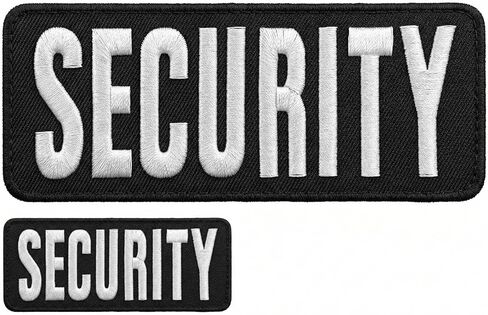 Security Badge - Embroidered Security Patch - Security Patches for Vest - Security Guard Badge - Security Officer Accessories 4"x10" and 2"x5" Hook and Loop on Back in Kuwait