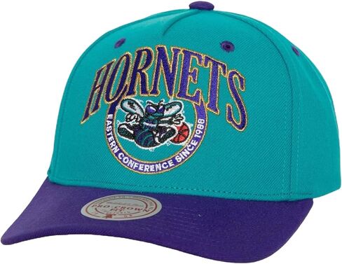 Mitchell & Ness Charlotte Hornets NBA Crown Jewels HWC Snapback Hat Cap Teal/Purple in Saudi Arabia