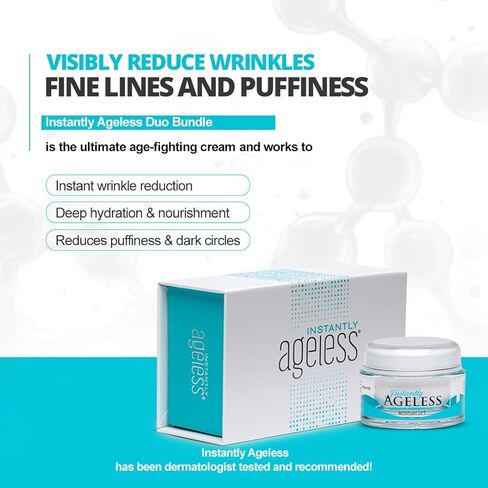 حزمة رفع ثنائية للعناية بالبشرة على الفور - 25 قارورة شد الوجه الفوري في صندوق ومرطب ضخم بالكولاجين - مرطب للوجه للنساء والرجال - مستحضرات التجميل والعناية بالبشرة المضادة للشيخوخة للبشرة الناضجة in Kuwait