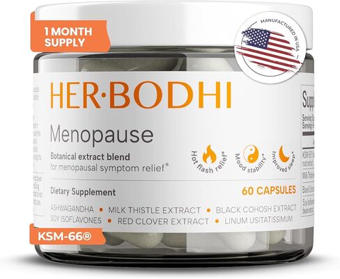 لها بودي مينو - التوازن الهرموني لانقطاع الطمث للنساء، مكمل هرمون الاستروجين الصويا الايسوفلافون لانقطاع الطمث للنساء، اشواغاندا، كوهوش الأسود الهبات الساخنة لتخفيف انقطاع الطمث، تخفيف التعرق الليلي 60 كبسولة in Kuwait