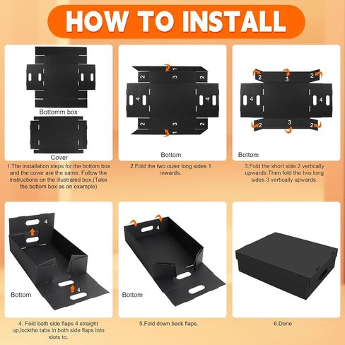 صندوق تخزين الصور AOBOPLE مكون من قطعتين، صندوق تذكار مقاس 40.64 سم × 30.48 سم × 10.16 سم مع فتحات للمقبض، صندوق تخزين واقٍ للصور والصور والمستندات والأعمال الفنية والأعمال اليدوية والهدايا التذكارية، منظم المنزل والمكتب in Kuwait
