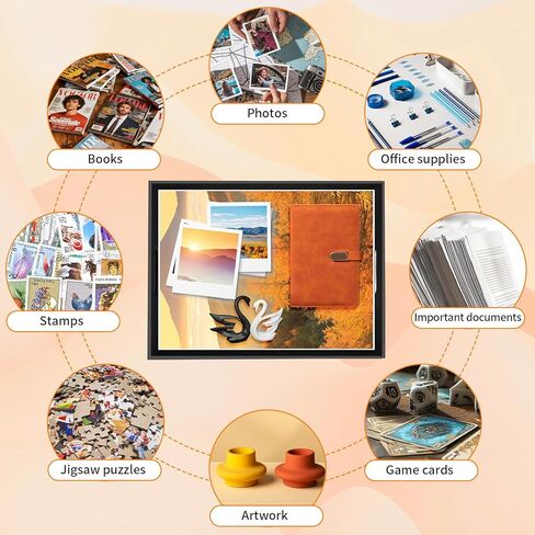 صندوق تخزين الصور AOBOPLE مكون من قطعتين، صندوق تذكار مقاس 40.64 سم × 30.48 سم × 10.16 سم مع فتحات للمقبض، صندوق تخزين واقٍ للصور والصور والمستندات والأعمال الفنية والأعمال اليدوية والهدايا التذكارية، منظم المنزل والمكتب in Kuwait
