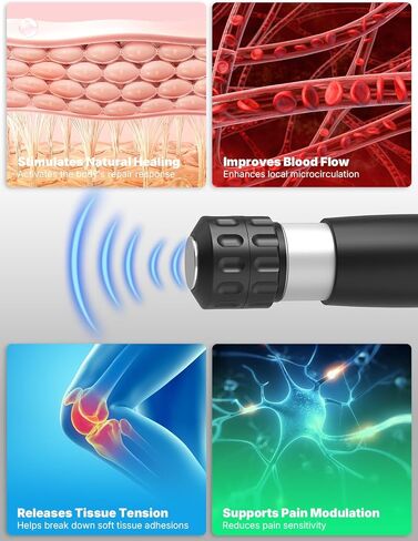 Upgraded Shockwave Therapy Machine & Focal Applicator, FSA or HSA-Eligible Extracorporeal ESWT Shock Wave Therapy Device for Joint/Muscle Pain Relief, Ideal for Home & Clinical in Saudi Arabia