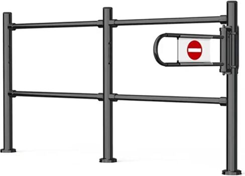 بوابة أمان معدنية تغلق تلقائيًا - بوابة متأرجحة في اتجاه واحد لعداد أمين الصندوق في السوبر ماركت والمستودعات والمول - أسود، 100 × 100 سم × 6.3 سم - حل مدخل آمن in Kuwait