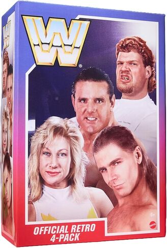 WWE Retro Action Figure 4-Pack Bundle Including British Bulldog, Shawn Michaels, Alundra Blayze, & Isaac Yankem in Saudi Arabia