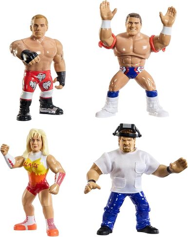 WWE Retro Action Figure 4-Pack Bundle Including British Bulldog, Shawn Michaels, Alundra Blayze, & Isaac Yankem in Saudi Arabia