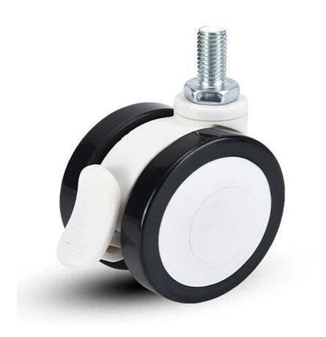 5 Pieces/lot 3-inch Medical PVC Silent Double-piece casters Equipment cart Home/Screw casters with Brakes(M12x25mm-Brake) in Saudi Arabia