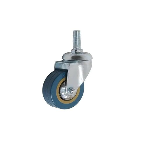 2 عجلات عالمية M10/M12 PVC مقاس 4 بوصة، عجلات صناعية رمادية مقاومة للاهتراء، سوبر ماركت 10 مم/12 مم (12 مم) in Saudi Arabia