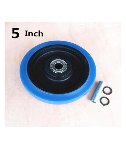 1 piece 3 inch Medium Size Blue Elastic Wheel Single Silent Flat cart in Saudi Arabia