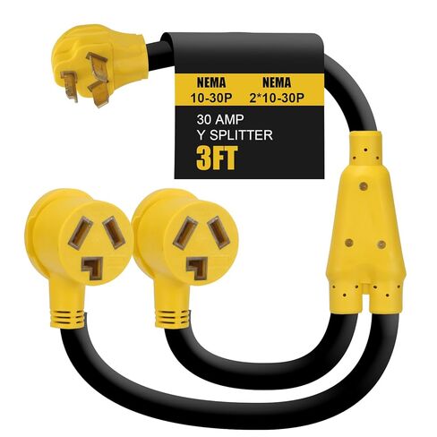 مجفف Y Splitter، موزع Nema 10-30 المدرج في قائمة ETL&UL NEMA 10-30P إلى (2) وعاء NEMA 10-30R للمركبات الكهربائية، وشحن المستوى 2 للمركبات الكهربائية in Kuwait