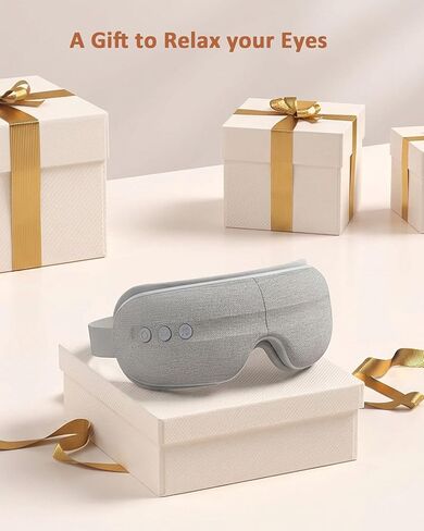 Eye Massager with Heat and Cooling, 5 Massage Modes for Eye Dry Fatigure and Migraines Relief, Lightweight Foldable for Office Home Travel Stress Relief, Mothers Day Birthday Gift for Mom Women (Grey) in Saudi Arabia