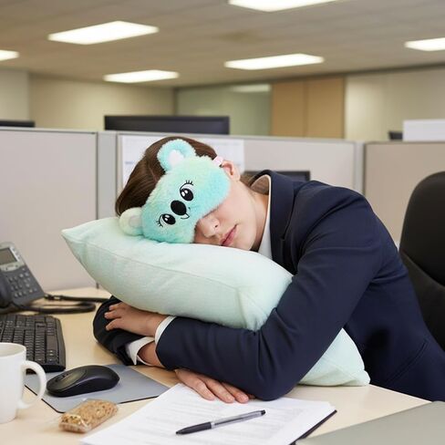 Sleep Mask Kids, 2 Pcs Cute Plush Cat Kids Eye Mask for Sleeping Soft Comfortable Colorful Night Eye Masks Funny Animal Blindfold Eye Cover for Women Home Travel Nap (Cat, Koala) in Saudi Arabia
