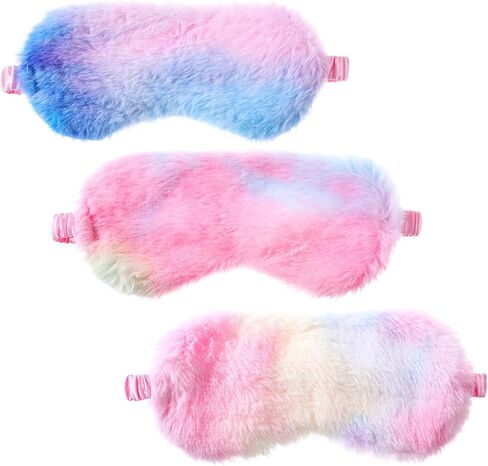 3PCS Kids Sleep Masks Furry Girls Sleep Mask Plush Sleeping Mask for Kids Eye Masks Covers for Girls Women Travel Nap Sleepover Party Supplies in Saudi Arabia