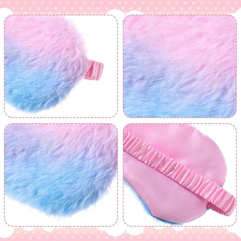 3PCS Kids Sleep Masks Furry Girls Sleep Mask Plush Sleeping Mask for Kids Eye Masks Covers for Girls Women Travel Nap Sleepover Party Supplies in Saudi Arabia
