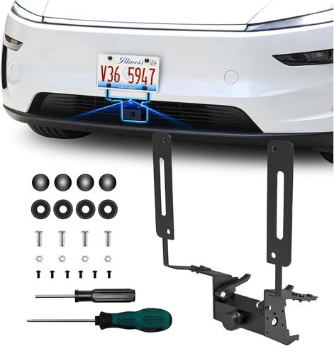 Tesla Cybertruck Front Lucky Plate Lister Lister Frracket Kit Mount Bracket 2024 2025 Tesla Cybertruck Accessories USA لم تقم بحفر أي مواد لاصقة مضادة للسرقة. in Kuwait
