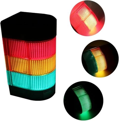 1pcs Wall Mounted Stack Light 1 2 3 4 5 Layer Industrial Signal Tower Lamp 12V 24V Steady Flashing Alarm Caution Light(5Layer with Buzzer_220V) in Saudi Arabia