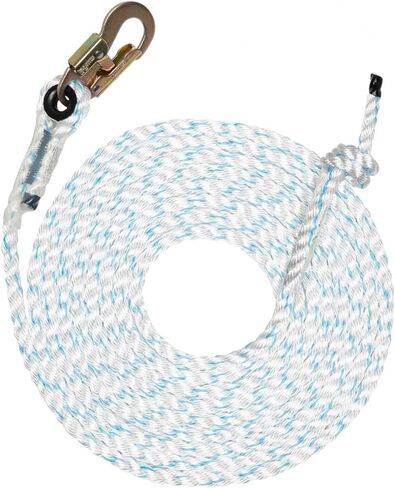 Pelican Rope 5/8" x 25' Polyester Composite Vertical Lifeline Rope with Steel Snaphook in Kuwait