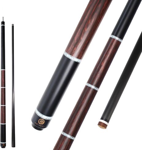 Carbon Fiber Pool Cue 58" with Pigskin Tip & Bakelite Ferrule, 2-Piece Low Deflection Billiard Cue Stick 19-20oz, Handmade for Pool/Black Eight & Nine Balls in Kuwait