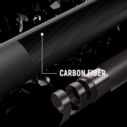 Carbon Fiber Pool Cue 58" with Pigskin Tip & Bakelite Ferrule, 2-Piece Low Deflection Billiard Cue Stick 19-20oz, Handmade for Pool/Black Eight & Nine Balls in Kuwait