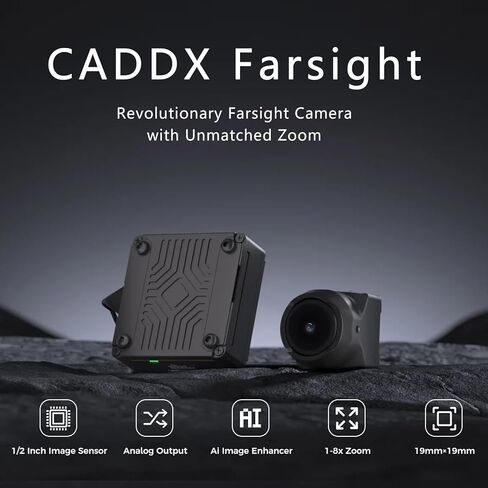 كاميرا FPV Caddx Farsight كاميرا تناظرية 122.5 درجة FOV 1500TVL AI ذكي تكبير نظام تناظري كاميرا 8x تكبير سريع لطائرة RC FPV بدون طيار in Kuwait